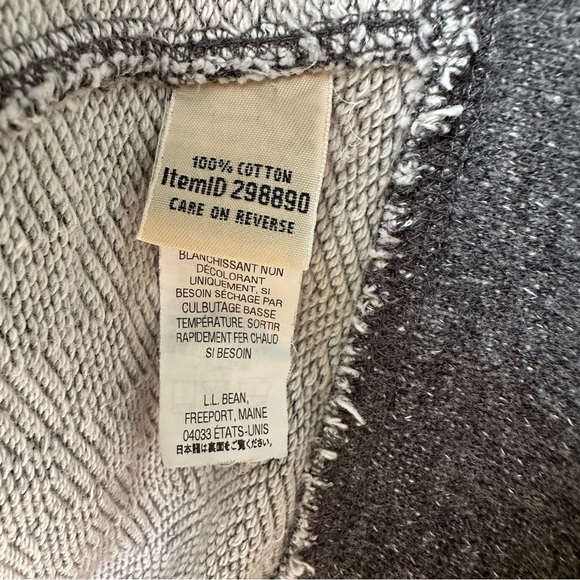 L.L. Bean Gray Colorblock Hoodie Full Zip Front Sweatshirt Jacket - Picture 7 of 8
